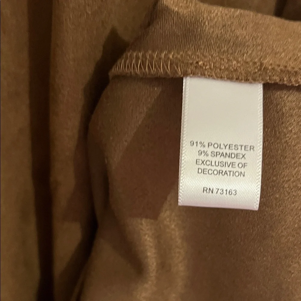 Spense Brown Midi Dress with Studded Detail faux suede short sleeve large sz 14 - Picture 3 of 10